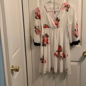 White floral dress